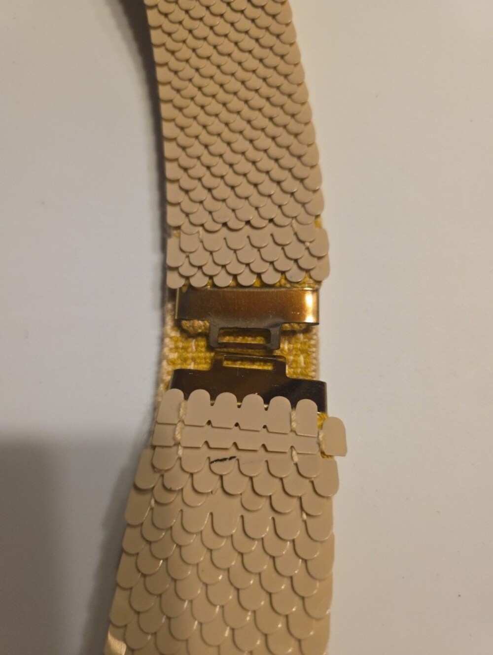 Vintage Pink Beige Sequin Elastic Belt 25" (No Buckle)